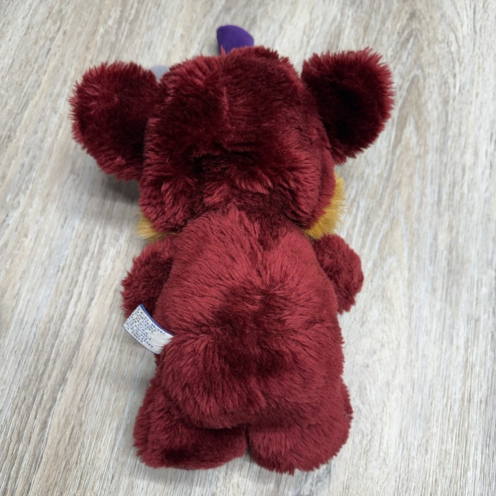 Vintage Carousel Guy 1986 Caveman Elephant Mammoth Plush Toy Burgundy Purple - Picture 4 of 9
